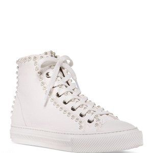 Stuart Weitzman Leather High Top Sneakers